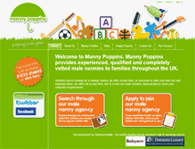 Tablet Screenshot of mannypoppins.com